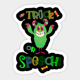 Trick or Speech Monster Sticker